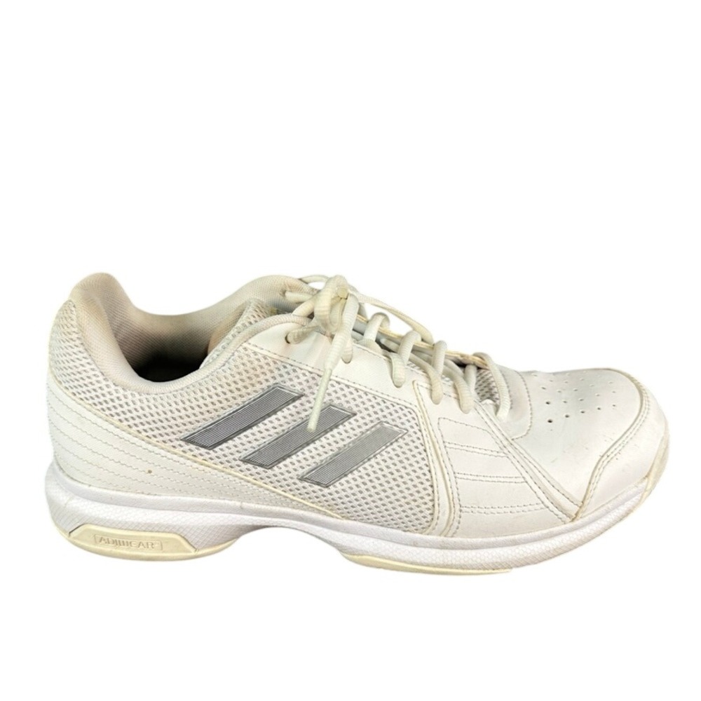 Adidas Adiwear White Silver Tennis Shoes Low Top Sneakers Non Marking Outsole 10